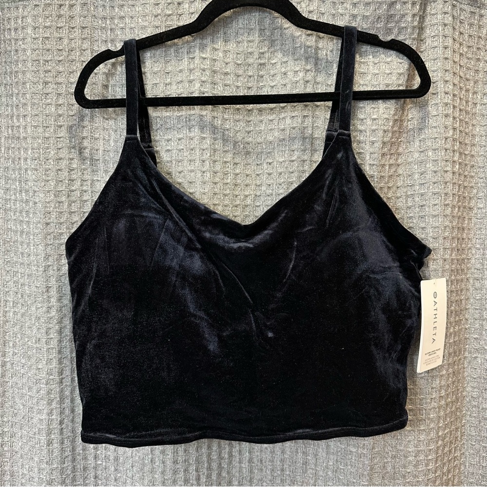 NWT Athleta 3X Elevation V-Neck Velvet Crop D-DD+